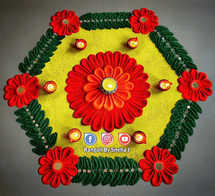 Lovely Door Rangoli Design