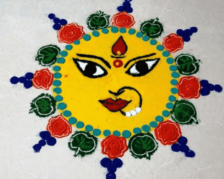 Fine Durga Puja Rangoli