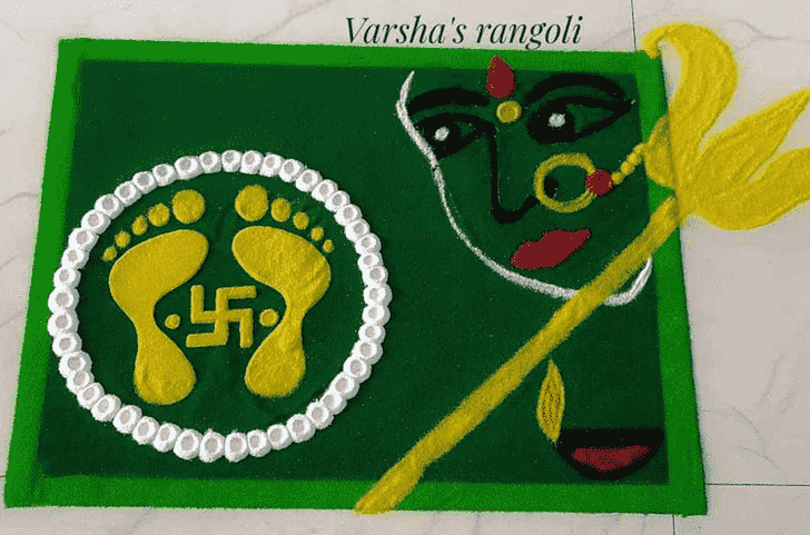 Comely Durga Rangoli