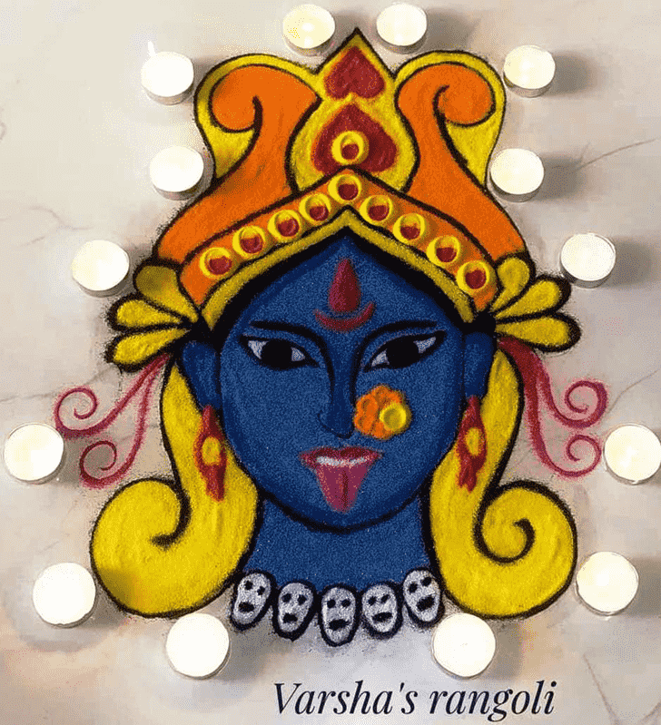 Excellent Durga Rangoli