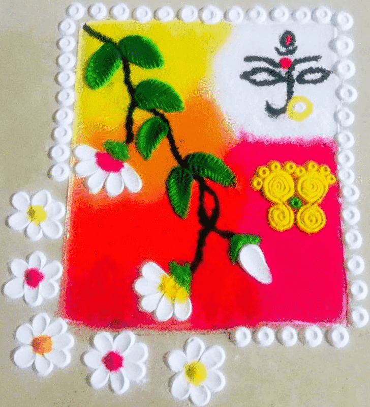 Fascinating Durga Rangoli