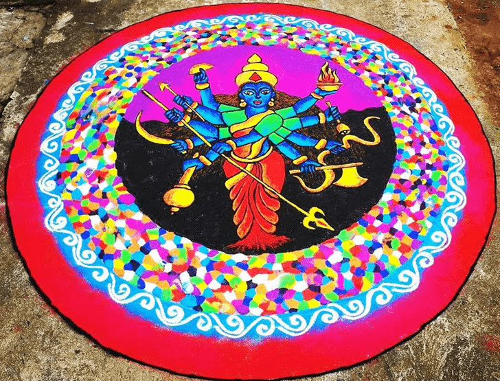 Grand Durga Rangoli