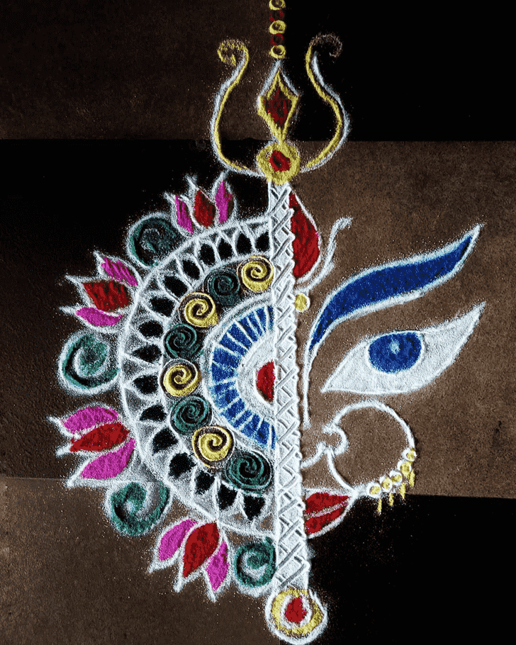 Ideal Durga Rangoli