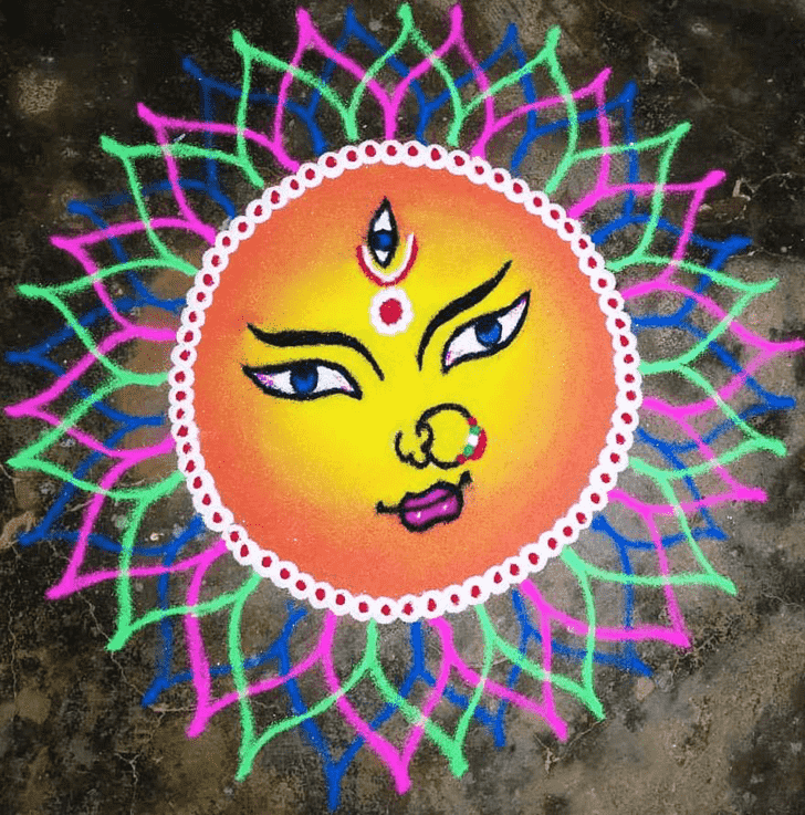 Magnetic Durga Rangoli