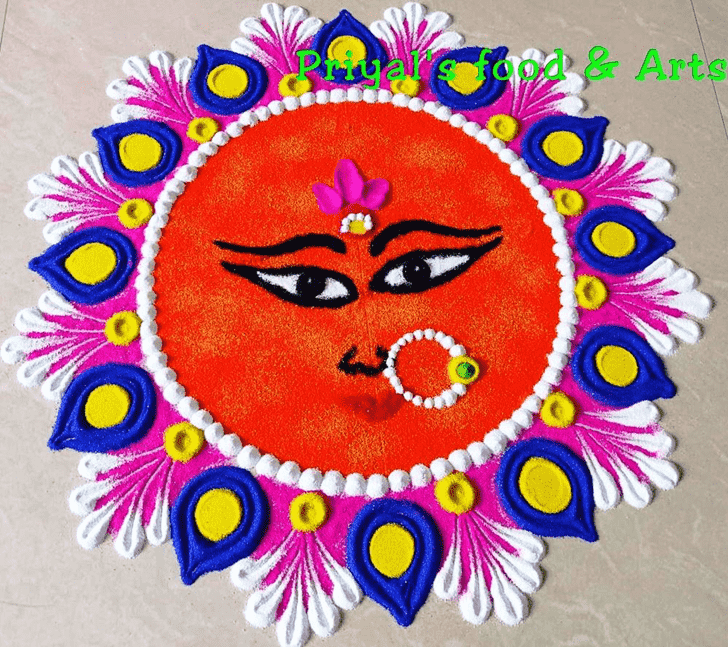 Mesmeric Durga Rangoli