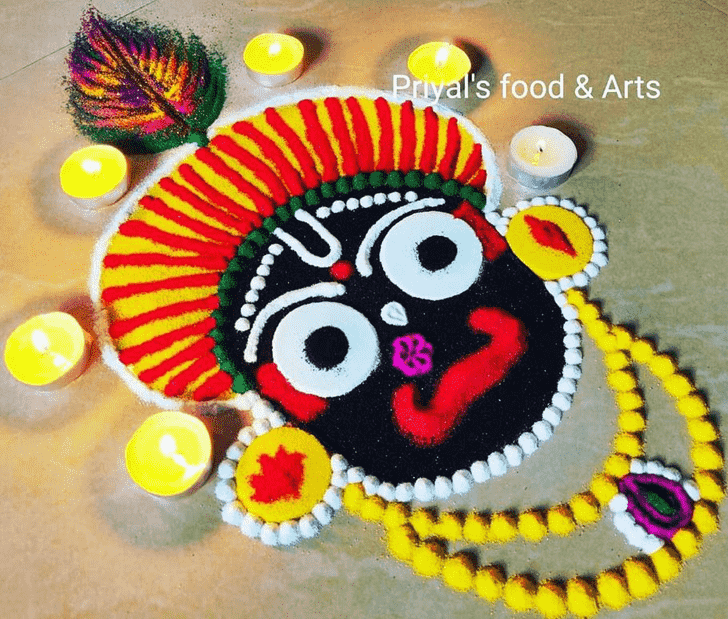 Nice Durga Rangoli