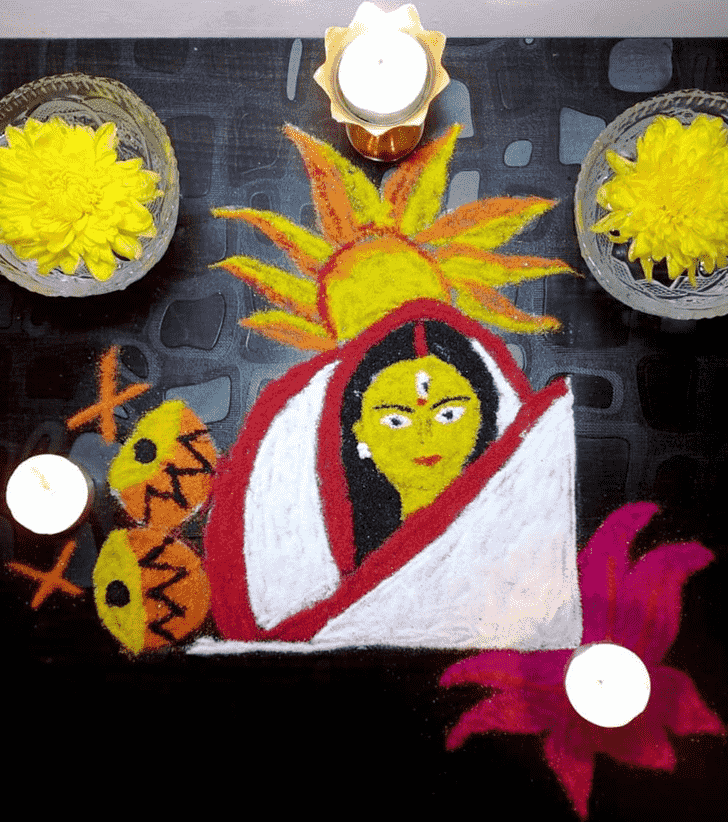 Pleasing Durga Rangoli