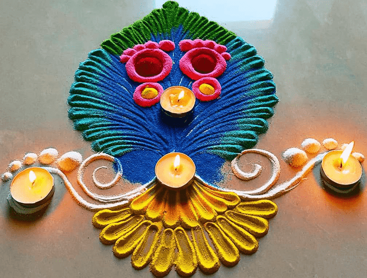 Ravishing Durga Rangoli