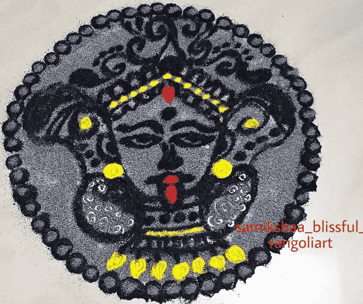 Refined Durga Rangoli