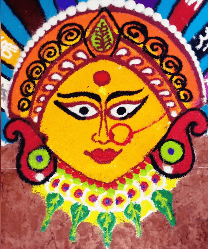 Slightly Durga Rangoli