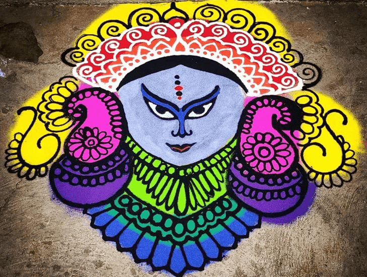 Superb Durga Rangoli