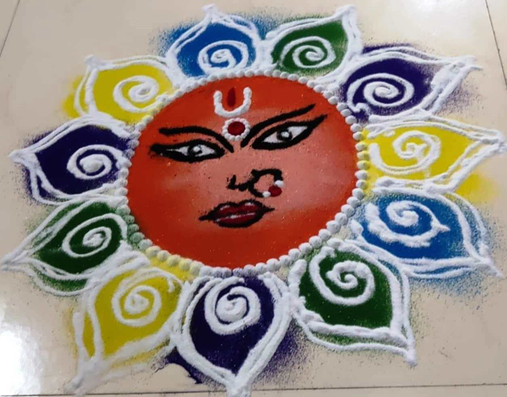 Comely Durgapuja Rangoli