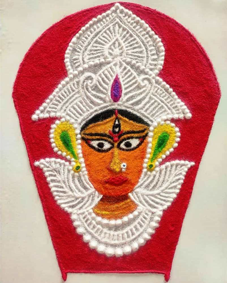 Delicate Durgapuja Rangoli