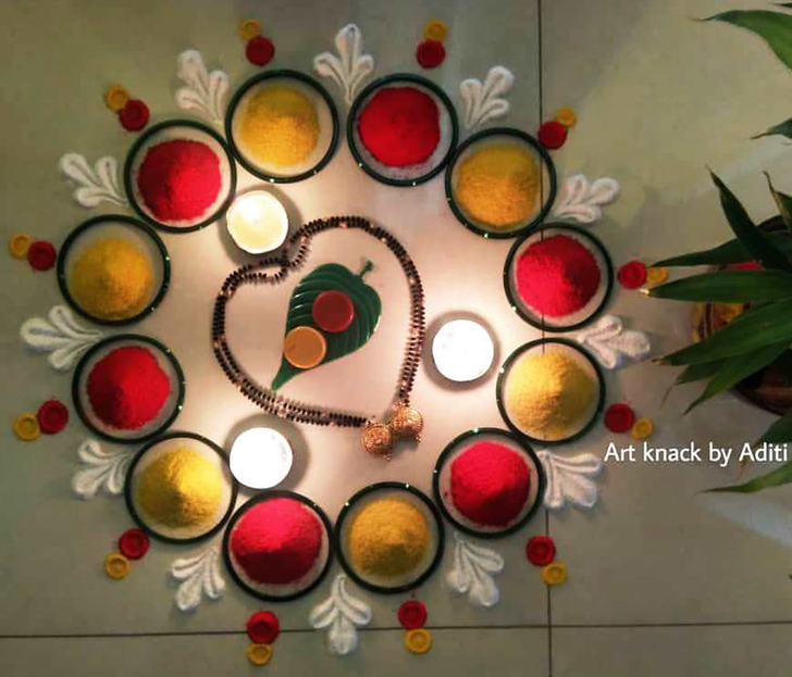 Elegant Durgapuja Rangoli