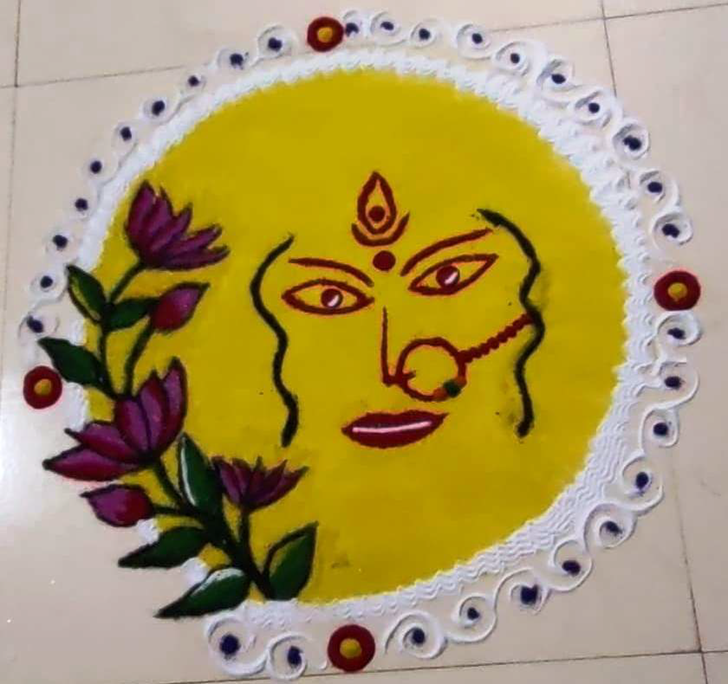 Excellent Durgapuja Rangoli