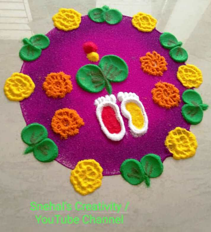 Exquisite Durgapuja Rangoli