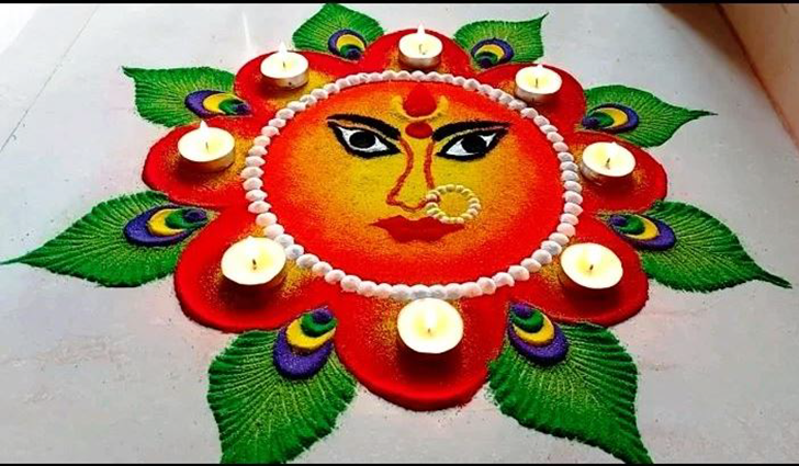 Gorgeous Durgapuja Rangoli