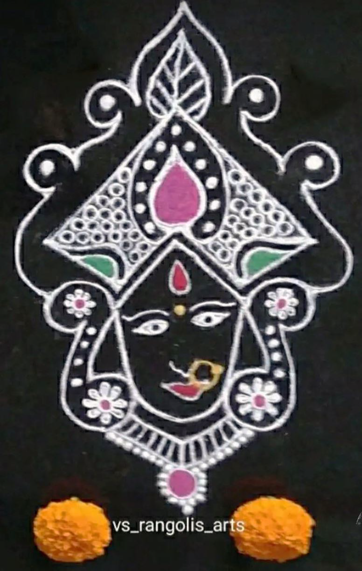 Pretty Durgapuja Rangoli