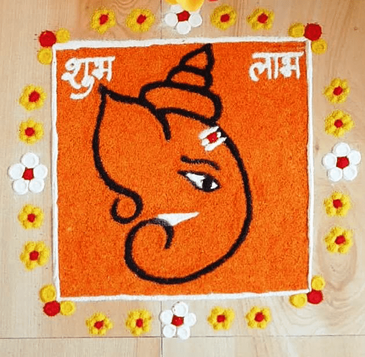 Lovely Ekdant Rangoli Design