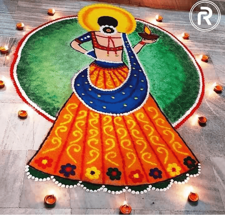 Inviting Face Rangoli