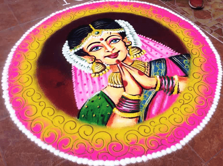 Resplendent Face Rangoli