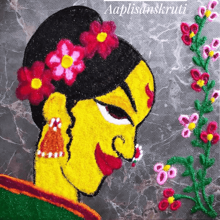 Stunning Face Rangoli