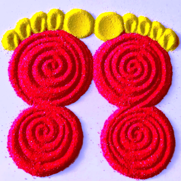 Inviting Feet Rangoli