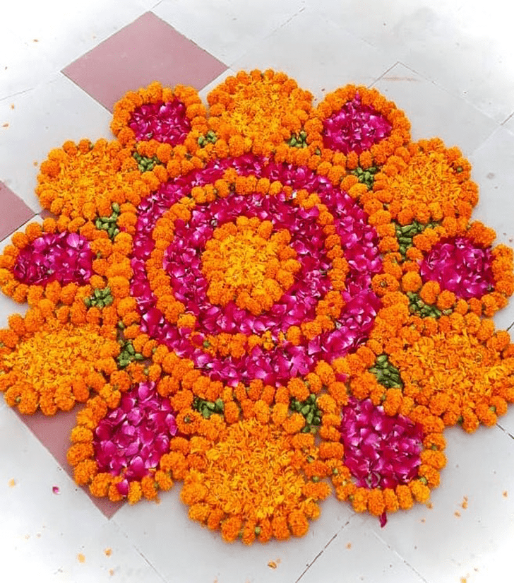 Delightful Floral Rangoli