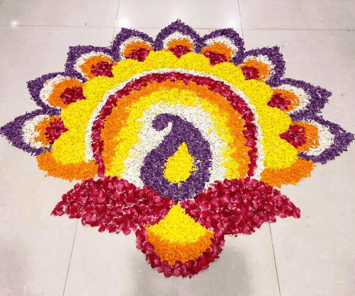 Enthralling Floral Rangoli