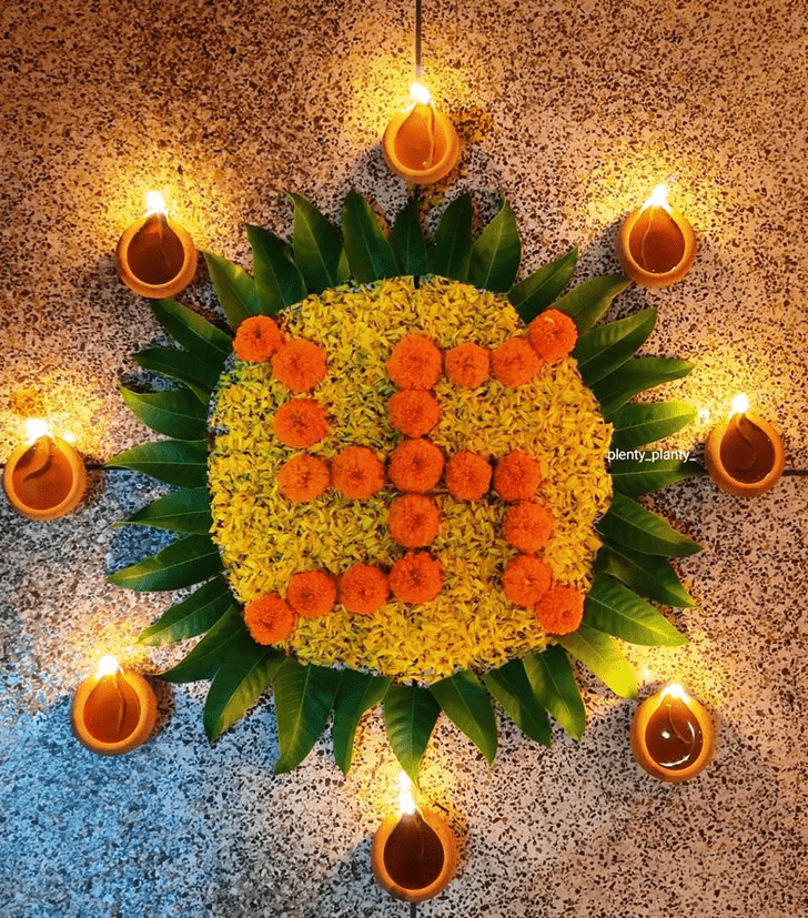 Exquisite Floral Rangoli