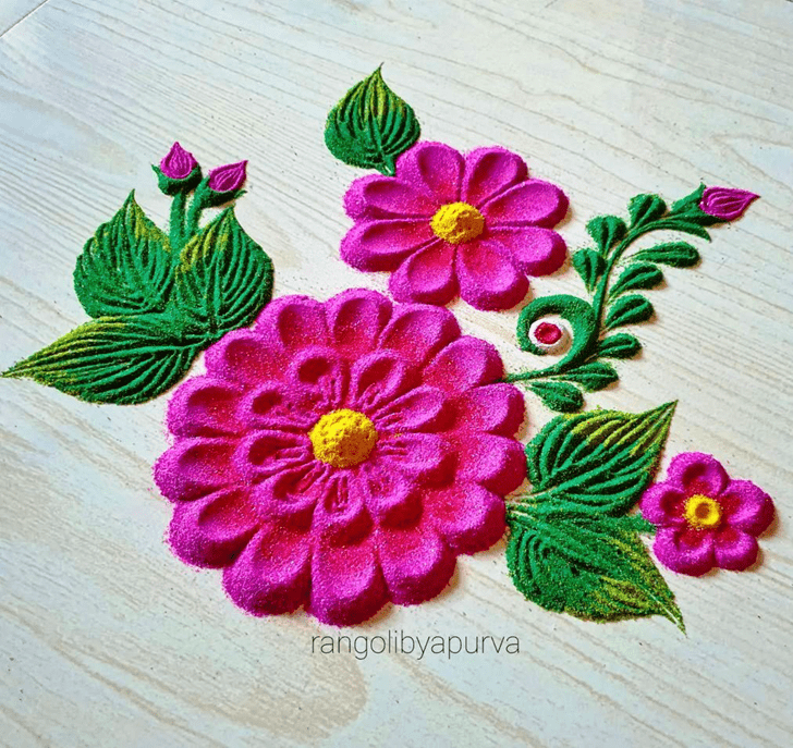 Good Looking Floral Rangoli