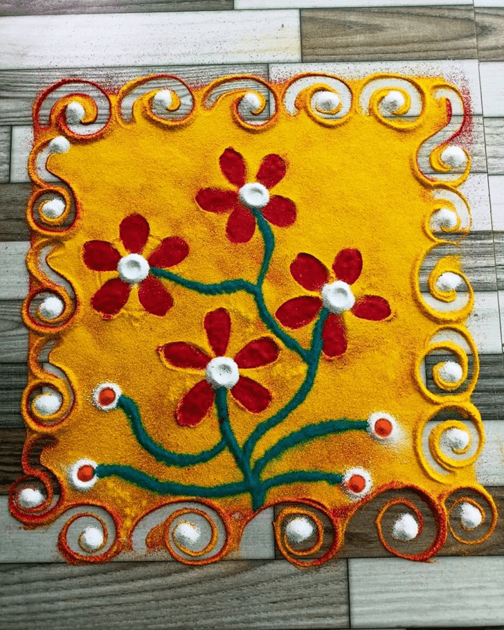 Inviting Floral Rangoli