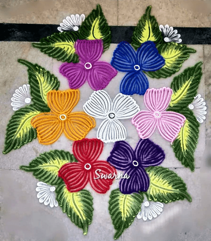 Magnificent Floral Rangoli