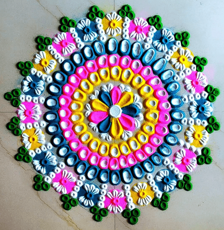 Mesmeric Floral Rangoli