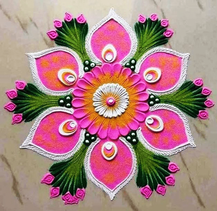 Shapely Floral Rangoli