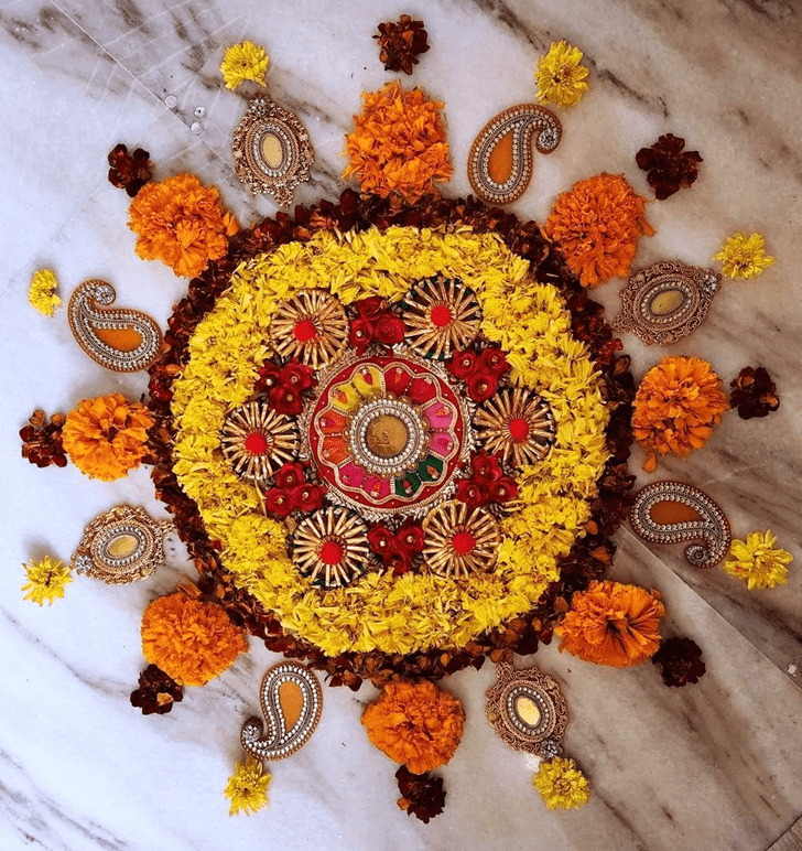 Stunning Floral Rangoli