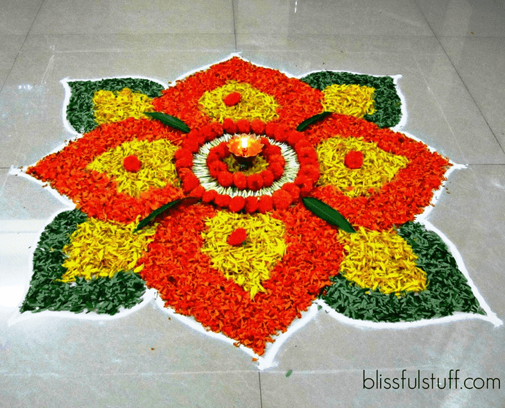 Wonderful Floral Rangoli Design