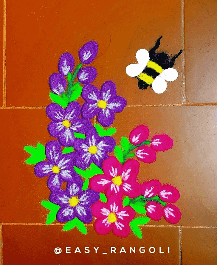 Excellent Flower Rangoli