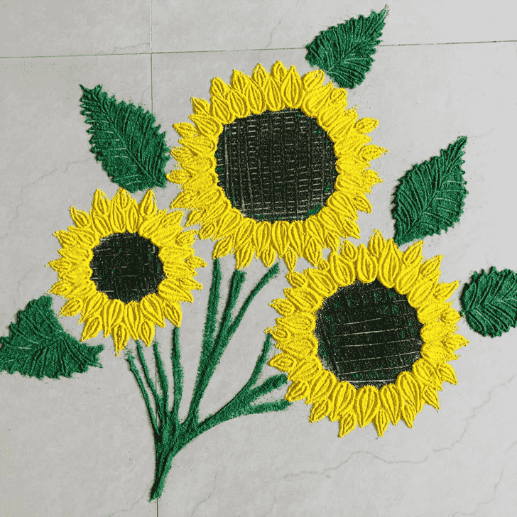 Lovely Flower Rangoli Design