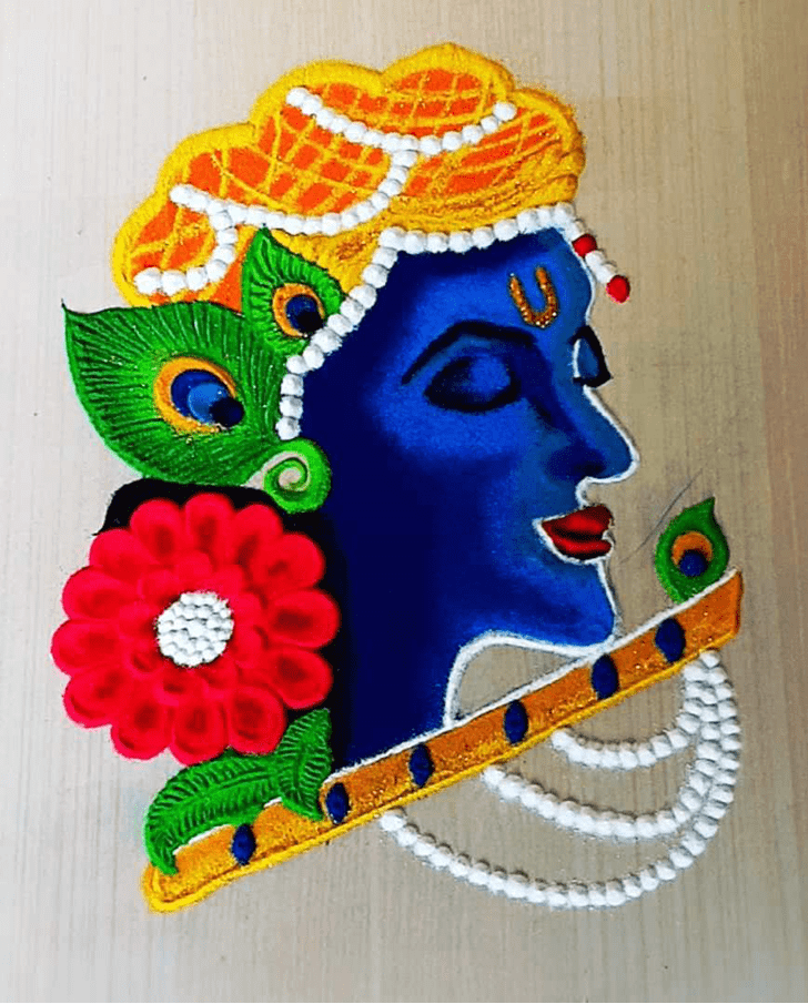 Admirable Flute Rangoli Design