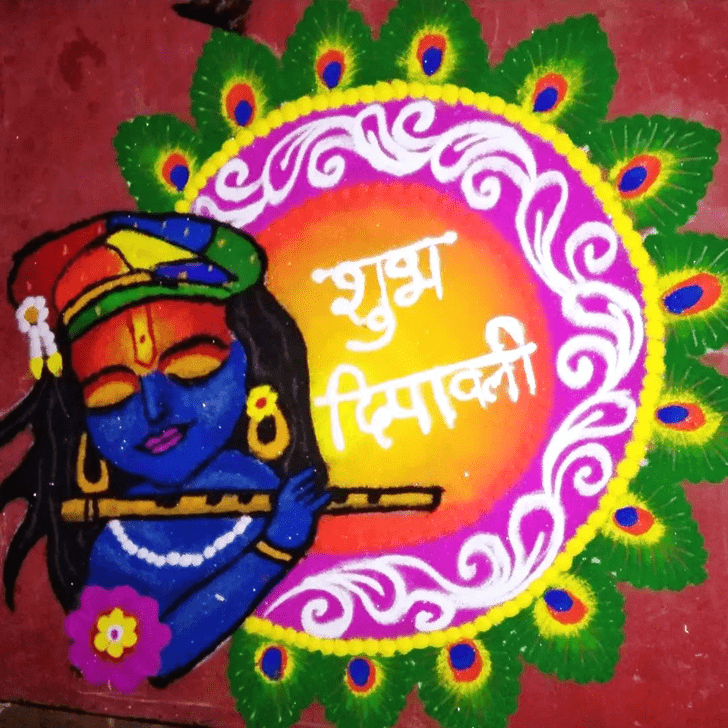 Alluring Flute Rangoli