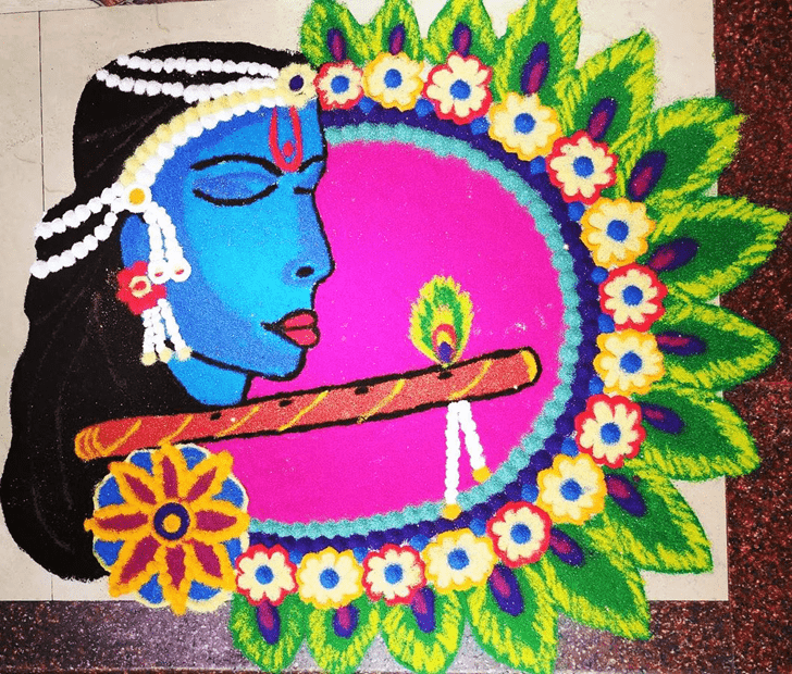 Classy Flute Rangoli