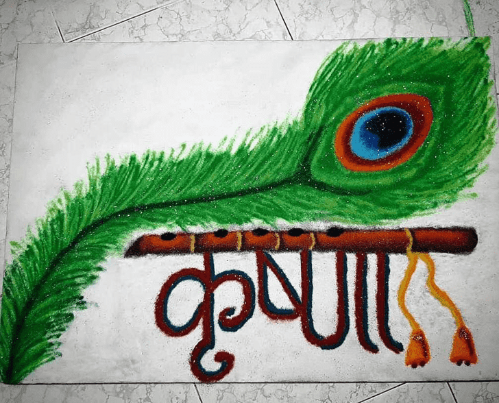 Comely Flute Rangoli