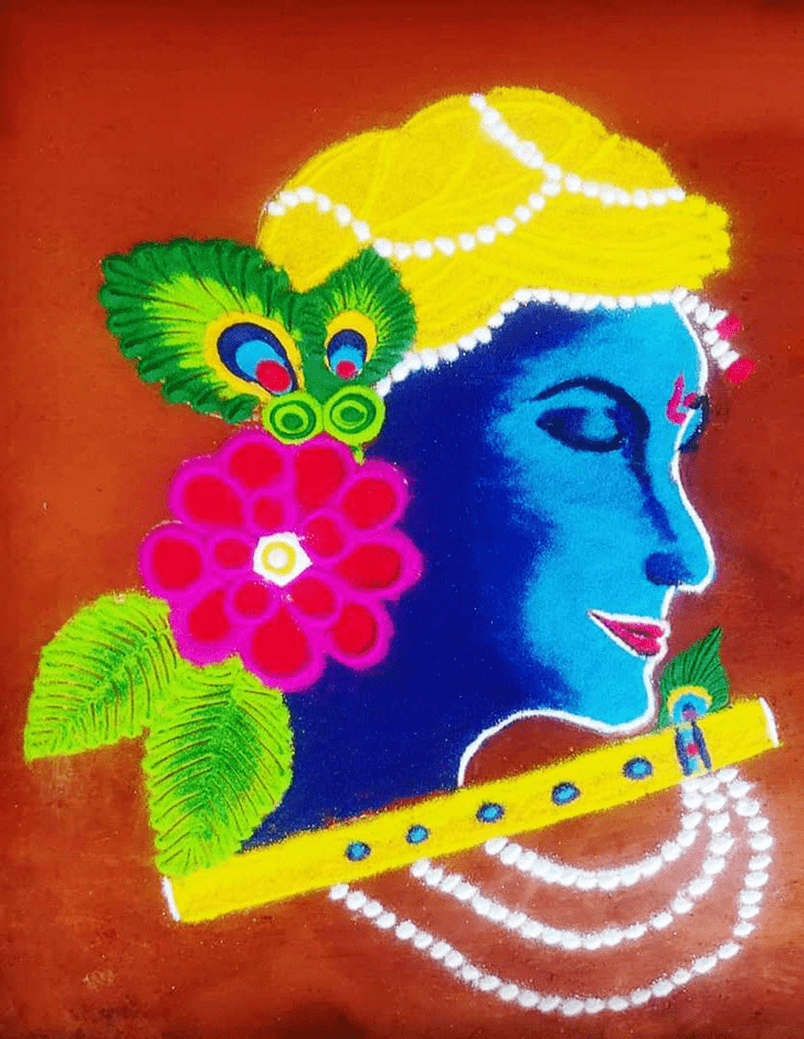 Dazzling Flute Rangoli