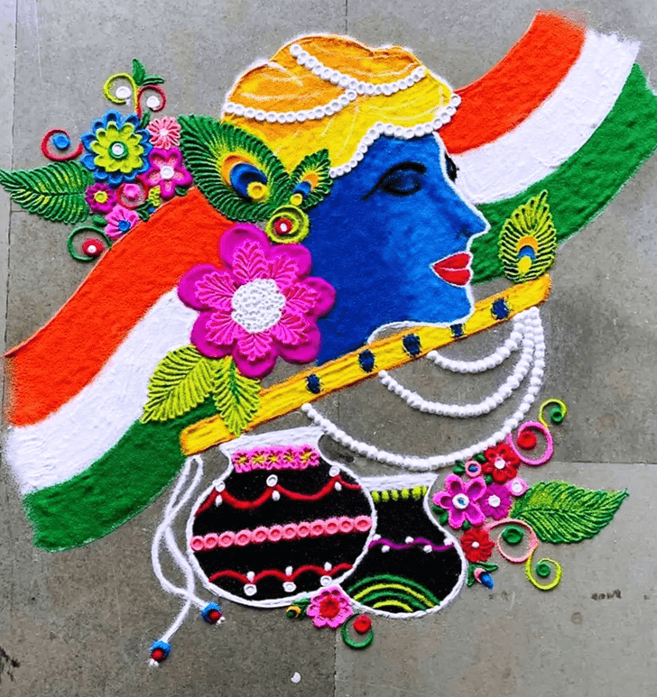 Delightful Flute Rangoli