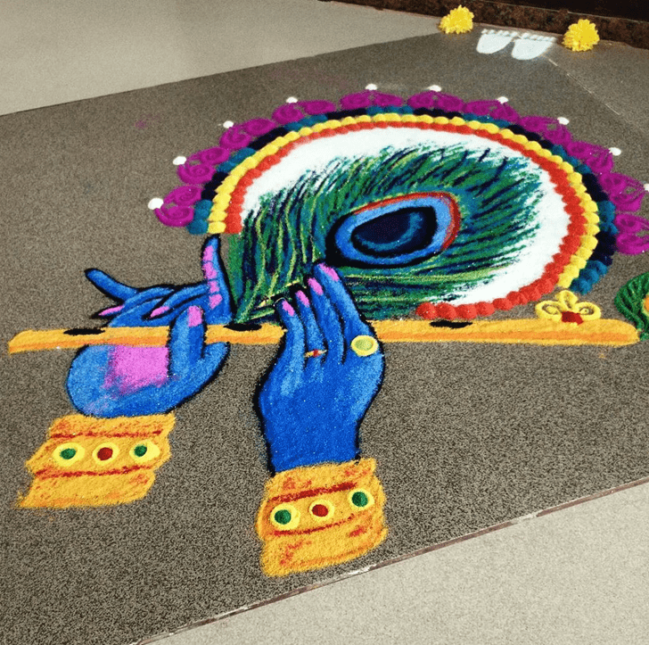 Elegant Flute Rangoli