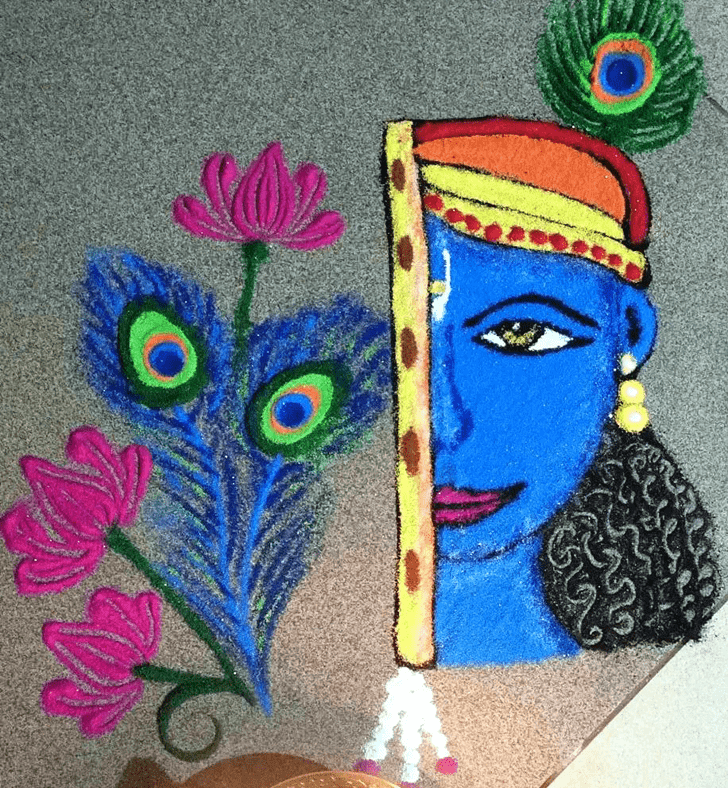 Enthralling Flute Rangoli