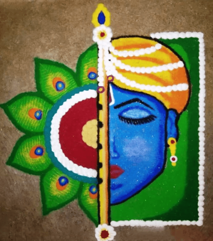 Enticing Flute Rangoli