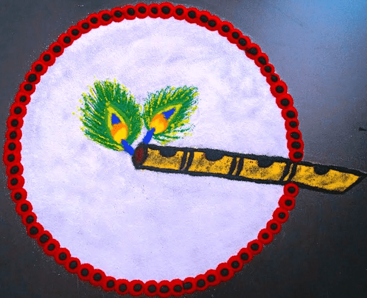 Excellent Flute Rangoli