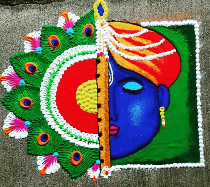 Fascinating Flute Rangoli